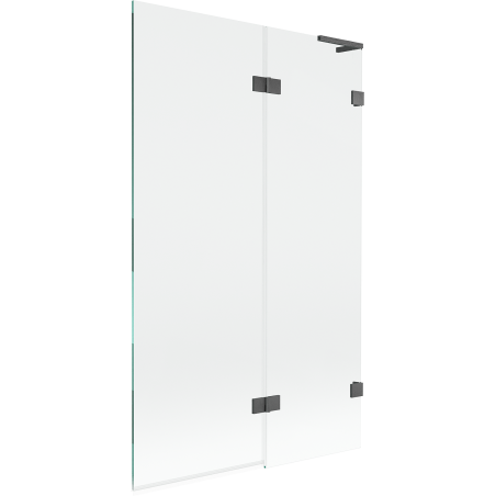 Mexen Lunar L vanová zástěna 2-dílná pravá 110 x 150 cm, transparentní, kartáčovaná zbraňová šedá - 897L-110-100-66-00-P