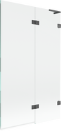 Mexen Lunar L vanová zástěna 2-dílná pravá 110 x 150 cm, transparentní, kartáčovaná zbraňová šedá - 897L-110-100-66-00-P