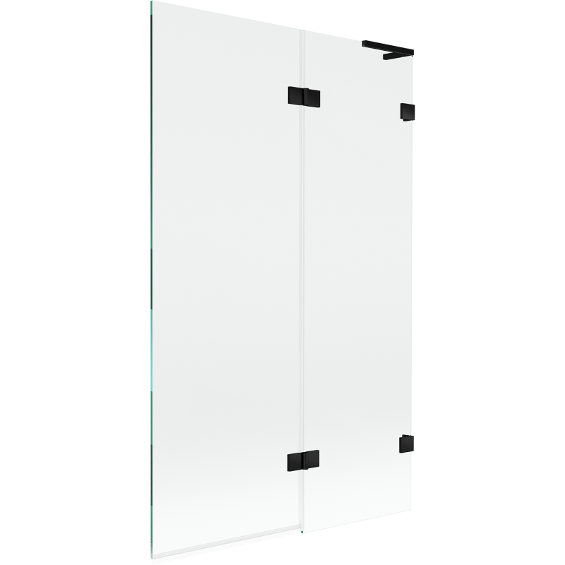 Mexen Lunar L vanová zástěna 2-dílná pravá 110 x 150 cm, transparentní, černá - 897L-110-100-70-00-P