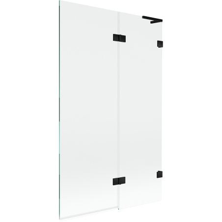 Mexen Lunar L vanová zástěna 2-dílná pravá 110 x 150 cm, transparentní, černá - 897L-110-100-70-00-P