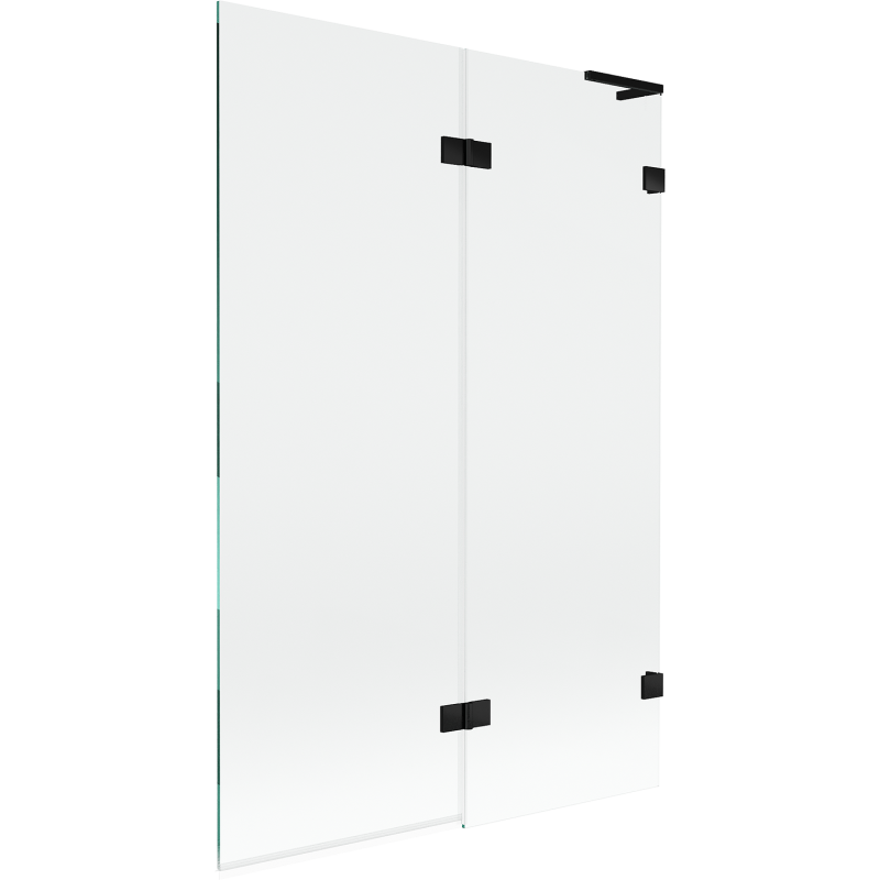 Mexen Lunar L vanová zástěna 2-dílná pravá 120 x 150 cm, transparentní, černá - 897L-120-100-70-00-P