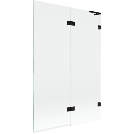 Mexen Lunar L vanová zástěna 2-dílná pravá 120 x 150 cm, transparentní, černá - 897L-120-100-70-00-P