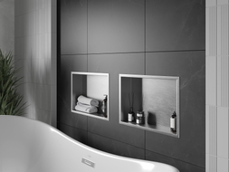 Mexen X-Wall-R výklenková polička s límcem 45 x 30 cm, inox - 1910453010