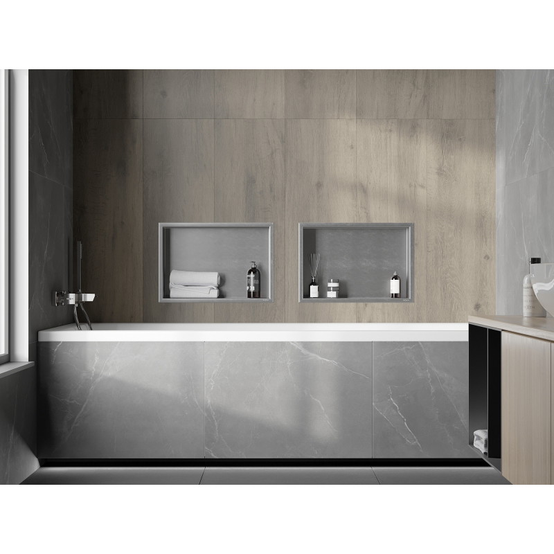 Mexen X-Wall-R nástěnná police s lemem 45 x 30 cm, inox - 1910453010