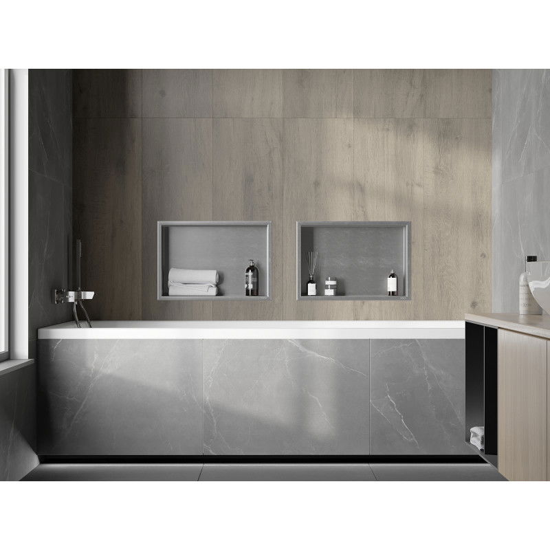 Mexen X-Wall-R vložená police s límcem 45 x 30 cm, nerez - 1910453010