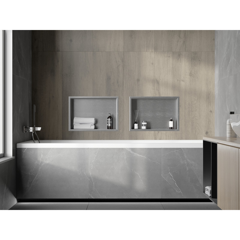 Mexen X-Wall-R výklenková polička s límcem 45 x 30 cm, inox - 1910453010