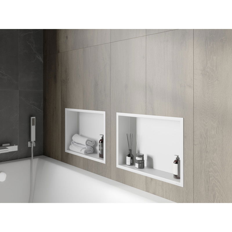 Mexen X-Wall-R vestavná polička s límcem 45 x 30 cm, bílá - 1920453010