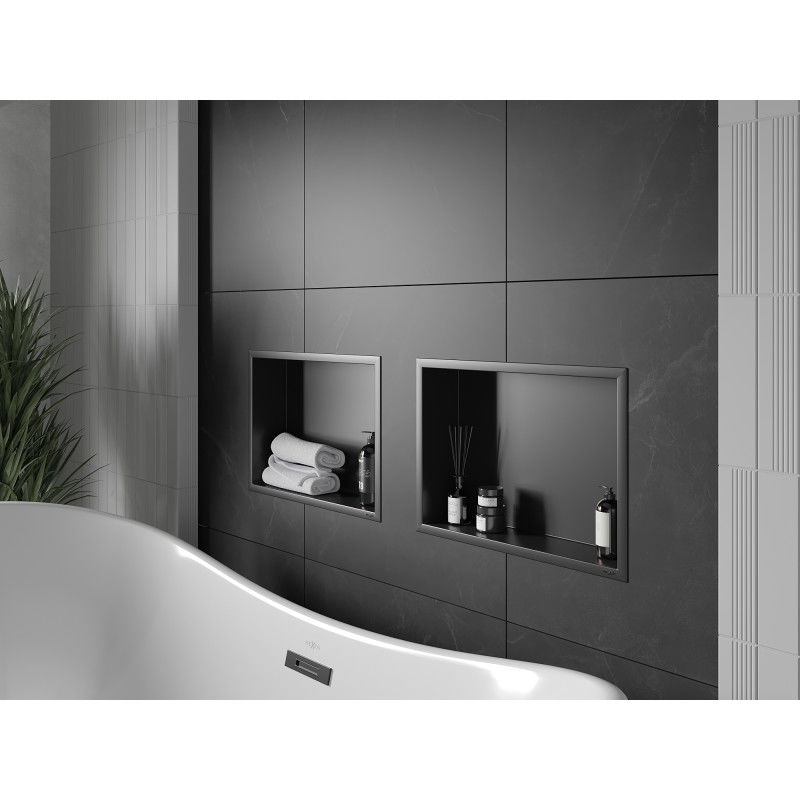 Mexen X-Wall-R nástěnná polička s okrajem 45 x 30 cm, černá - 1970453010