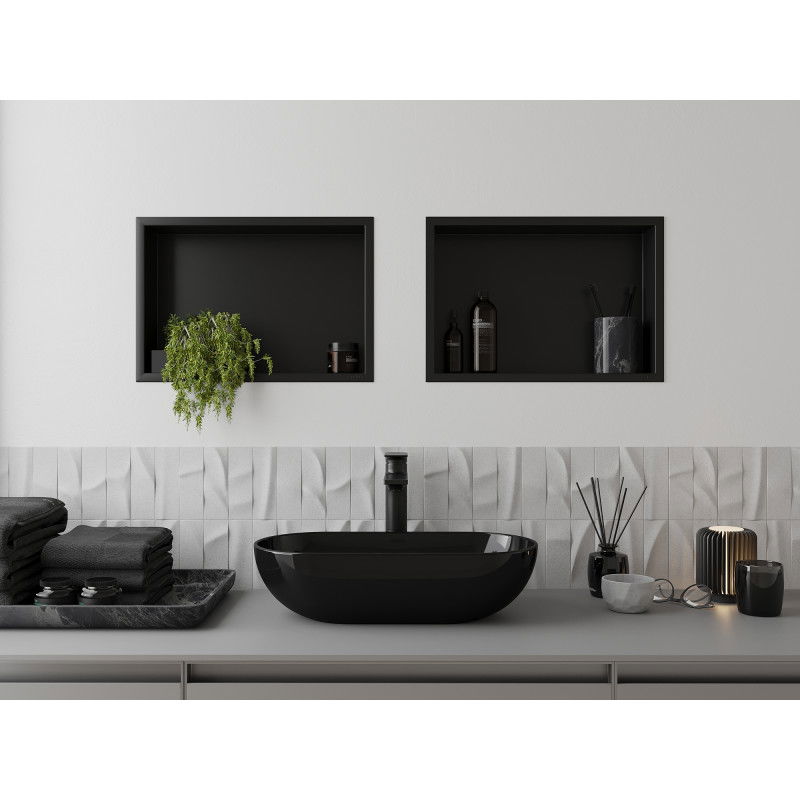 Mexen X-Wall-R nástěnná polička s okrajem 45 x 30 cm, černá - 1970453010