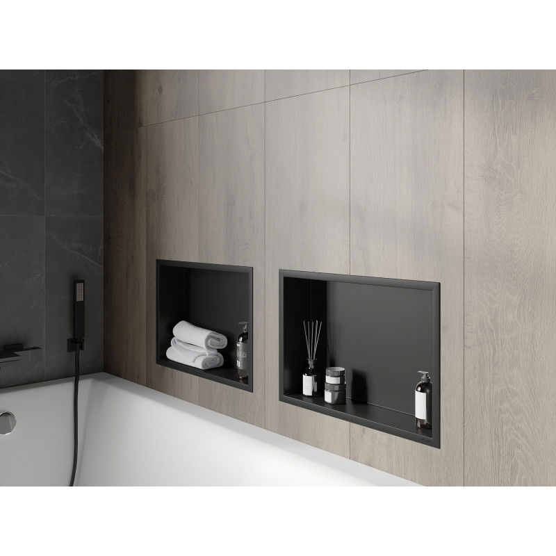 Mexen X-Wall-R nástěnná polička s okrajem 45 x 30 cm, černá - 1970453010