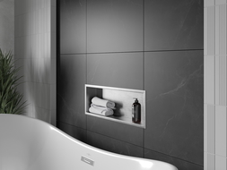 Mexen X-Wall-R vestavná police s límcem 60 x 20 cm, nerez - 1910602010