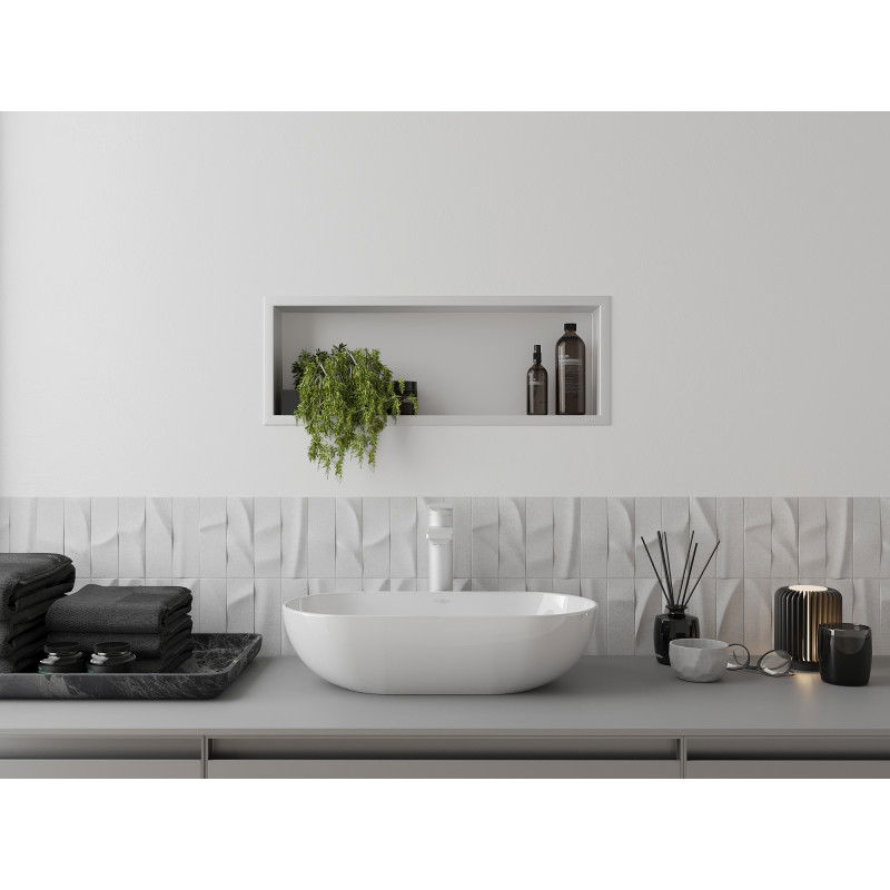 Mexen X-Wall-R výklenková police s límcem 60 x 20 cm, bílá - 1920602010