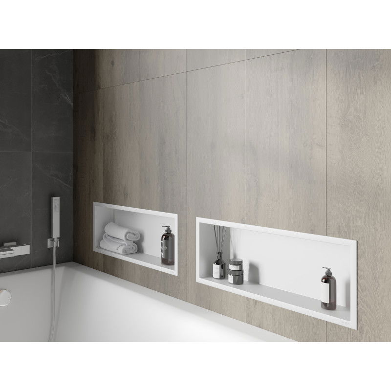 Mexen X-Wall-R výklenková police s límcem 60 x 20 cm, bílá - 1920602010