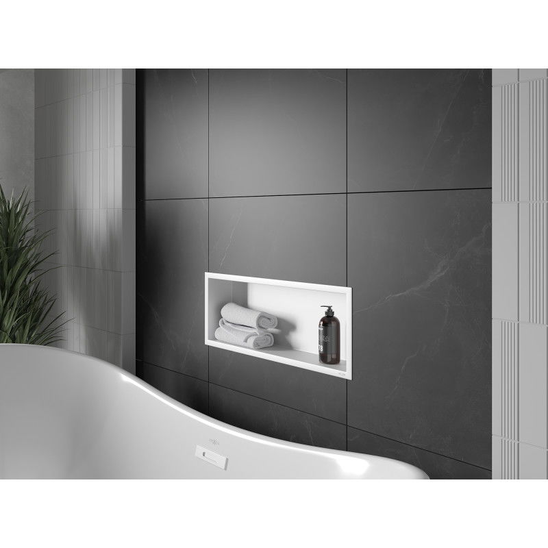 Mexen X-Wall-R výklenková police s límcem 60 x 20 cm, bílá - 1920602010