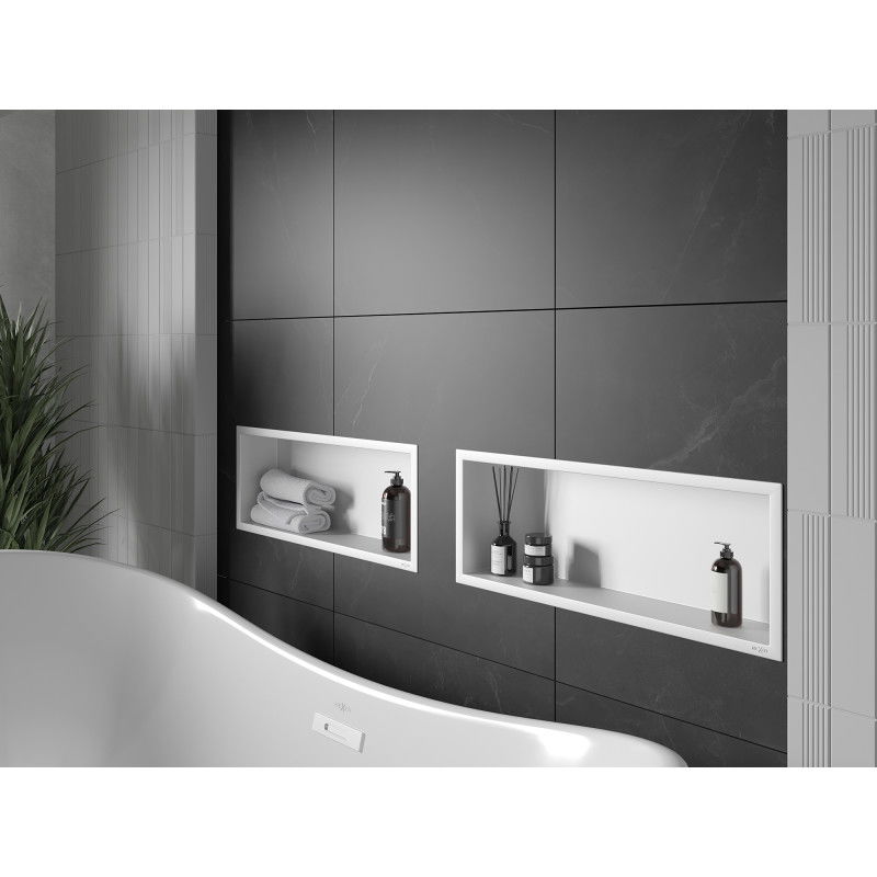 Mexen X-Wall-R výklenková police s límcem 60 x 20 cm, bílá - 1920602010