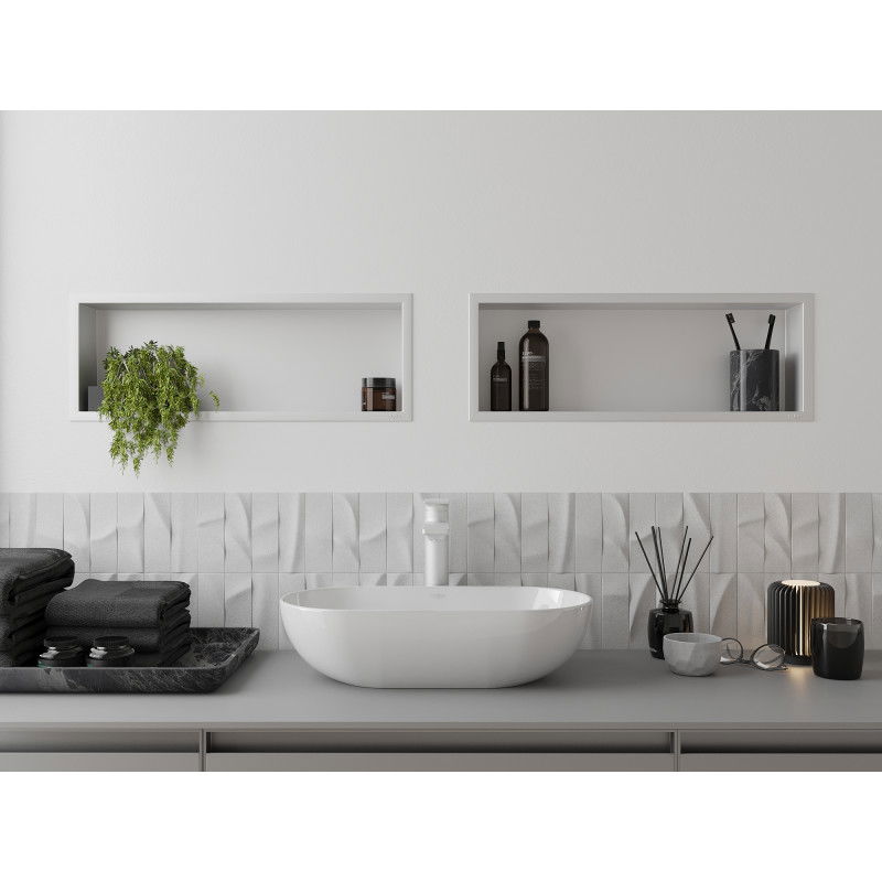 Mexen X-Wall-R výklenková police s límcem 60 x 20 cm, bílá - 1920602010