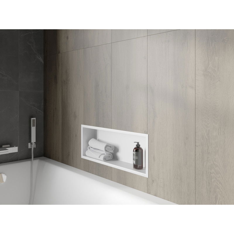 Mexen X-Wall-R výklenková police s límcem 60 x 20 cm, bílá - 1920602010