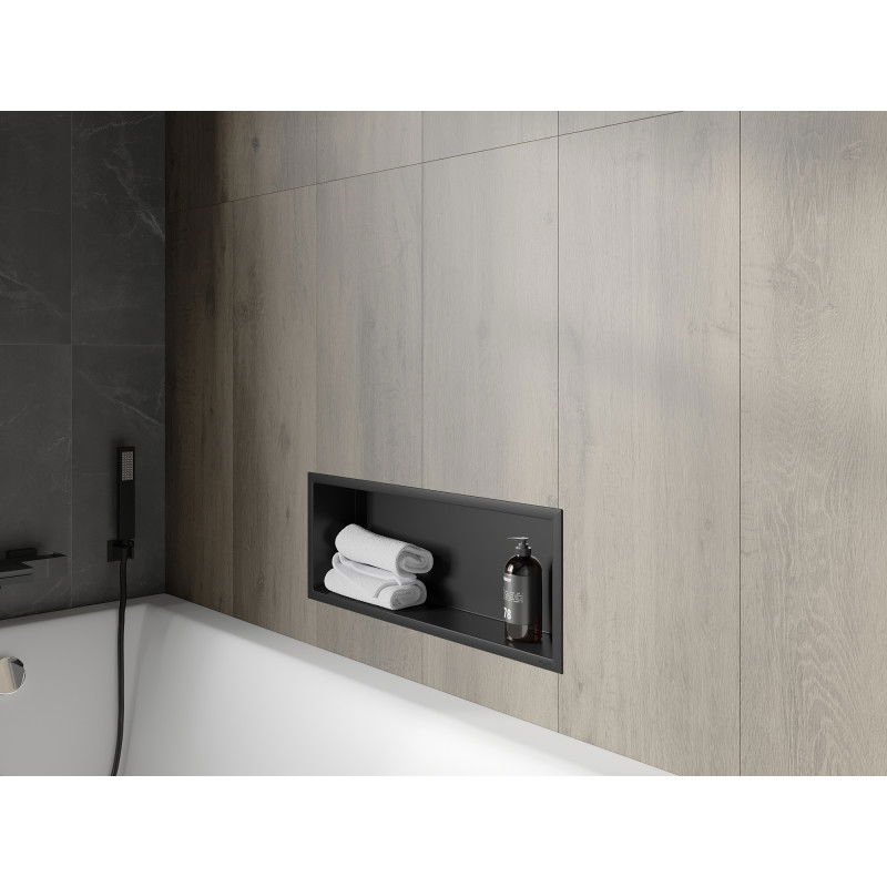 Mexen X-Wall-R nástěnná police s límcem 60 x 20 cm, černá - 1970602010