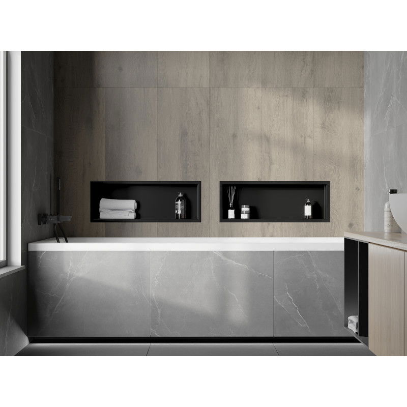 Mexen X-Wall-R nástěnná police s límcem 60 x 20 cm, černá - 1970602010