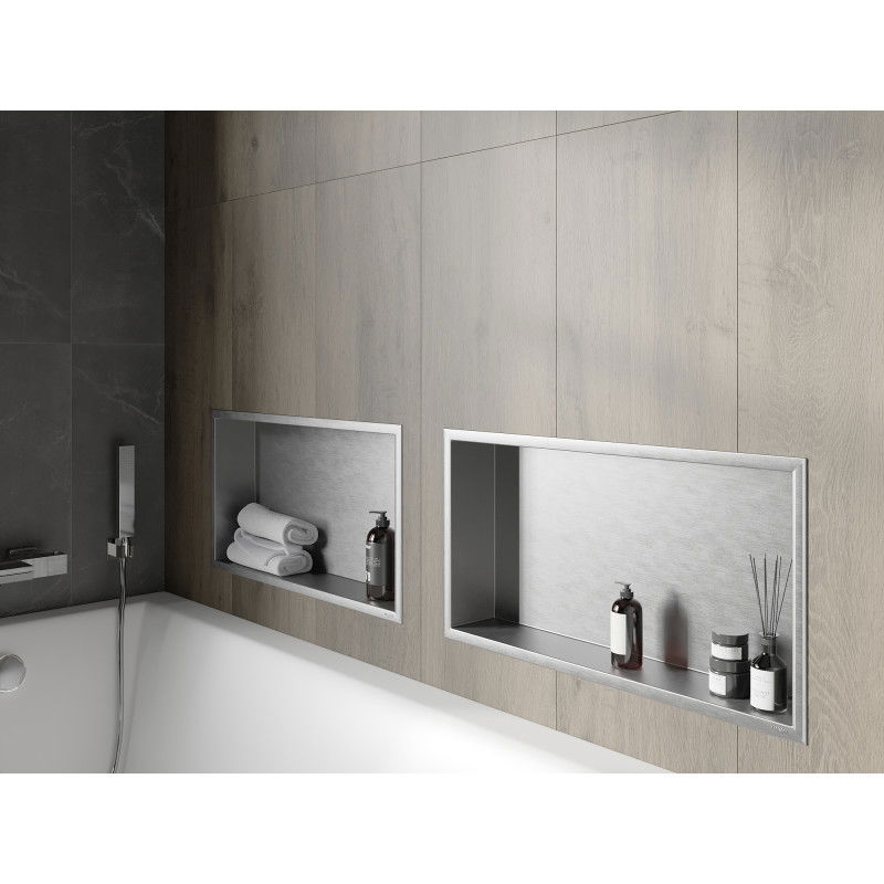 Mexen X-Wall-R nástěnná polička s límcem 60 x 30 cm, inox - 1910603010