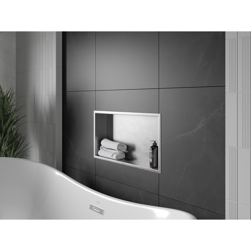Mexen X-Wall-R nástěnná police s límcem 60 x 30 cm, inox - 1910603010