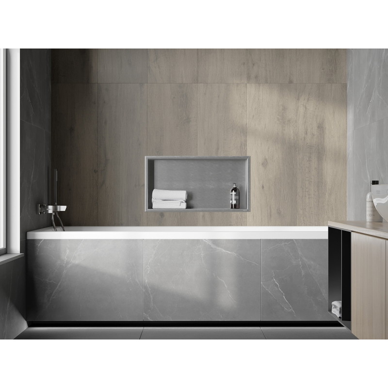Mexen X-Wall-R výklenková police s límcem 60 x 30 cm, inox - 1910603010