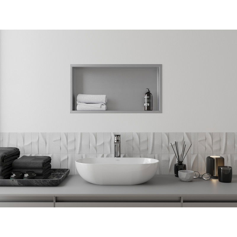 Mexen X-Wall-R nástěnná polička s límcem 60 x 30 cm, inox - 1910603010