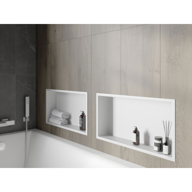 Mexen X-Wall-R výklenková police s límcem 60 x 30 cm, bílá - 1920603010