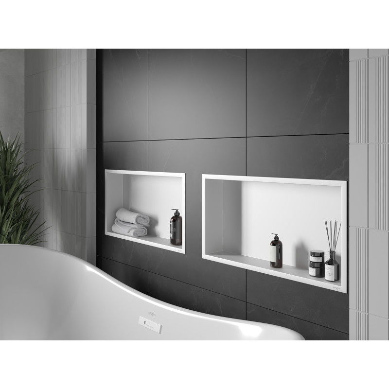 Mexen X-Wall-R výklenková police s límcem 60 x 30 cm, bílá - 1920603010