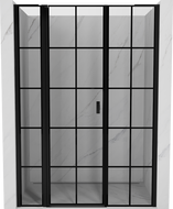 Mexen Mist L sprchové dveře levé, 140 cm, černá mřížka, černé - 8A4L-140-001-70-77-L