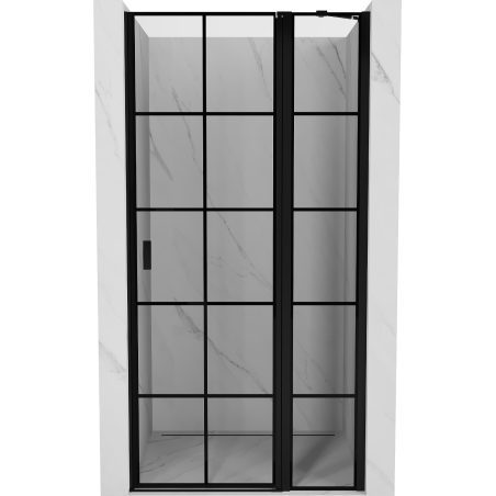 Mexen Mist sprchové dveře otočné pravé 90 cm, černá mřížka, černé - 8A4-090-000-70-77-P