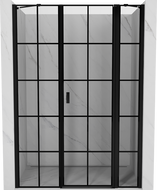 Mexen Mist sprchové dveře otevírací pravé 130 cm, černá mřížka, černé - 8A4-130-001-70-77-P