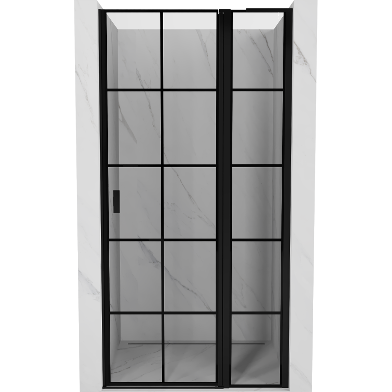 Mexen Mist L pravé otevírací sprchové dveře 90 cm, černá mřížka, černé - 8A4L-090-000-70-77-P