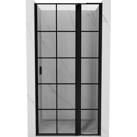 Mexen Mist L sprchové dveře otočné pravé 100 cm, černá mřížka, černé - 8A4L-100-000-70-77-P