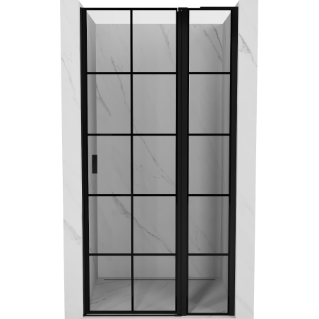 Mexen Mist L sprchové dveře otevíravé pravé 120 cm, černá mřížka, černé - 8A4L-120-000-70-77-P