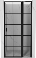Mexen Mist L sprchové dveře otevíravé pravé 120 cm, černá mřížka, černé - 8A4L-120-000-70-77-P