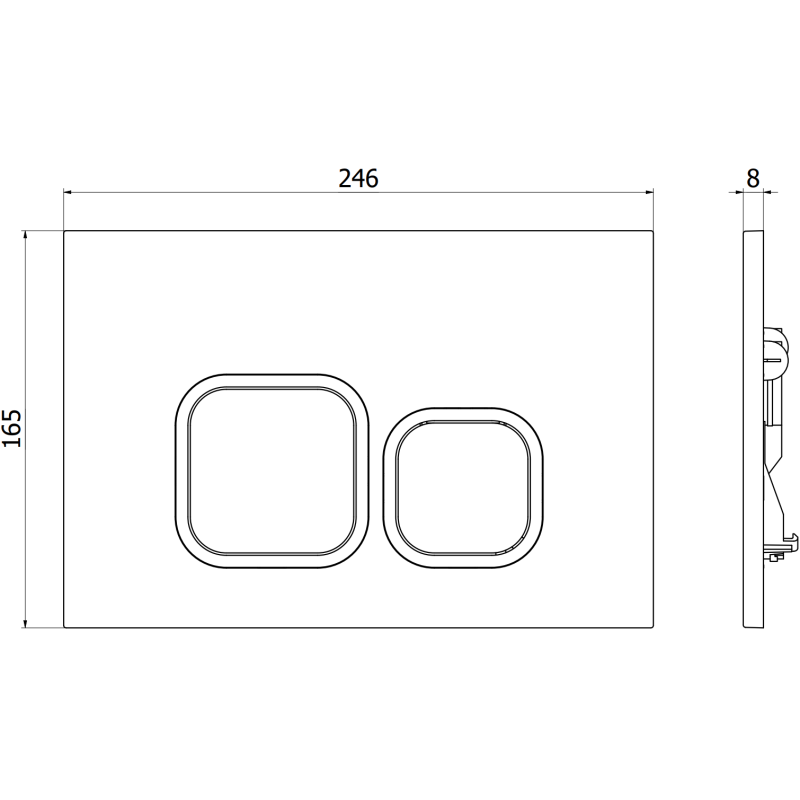Mexen Tex 03 splachovací tlačítko, matný chrom - 6103-04