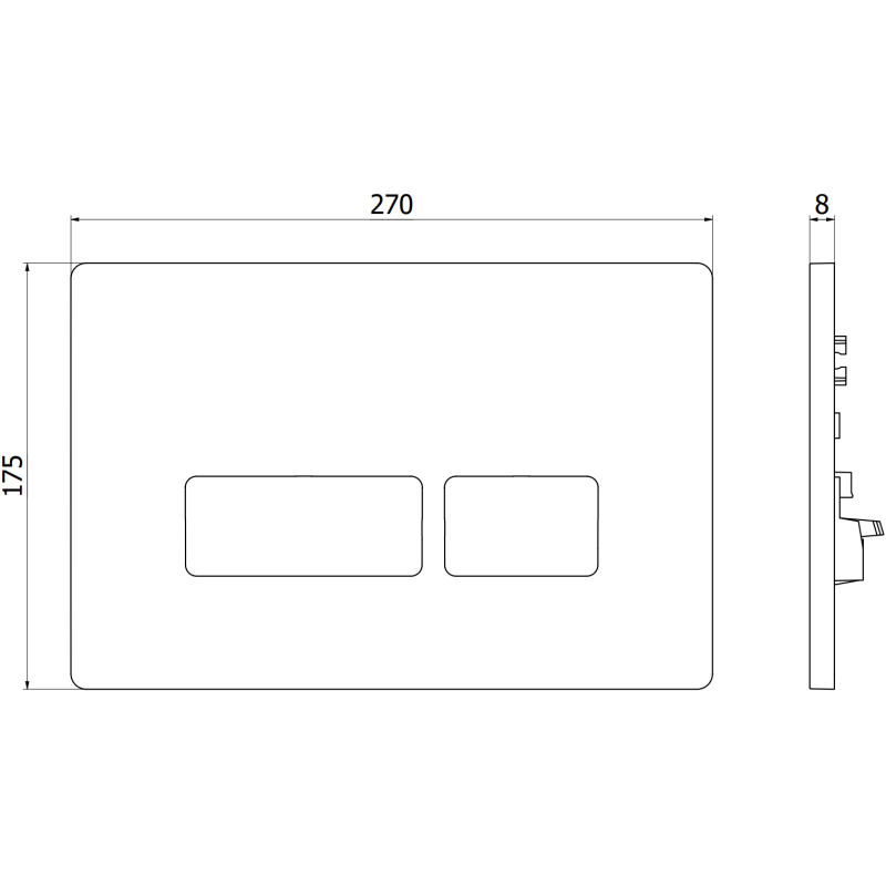 Mexen Tex 07 tlačítko splachování, černé - 6107-02
