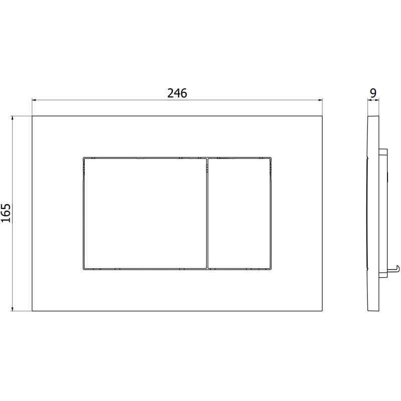 Mexen Tex 02 tlačítko splachovací, černý matný - 6102-02