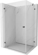 Mexen Lunar-B sprchový kout s otočnými dveřmi vlevo 95 x 80 cm, průhledný, kartáčovaný gun gray - 832-095-080-66-00-L