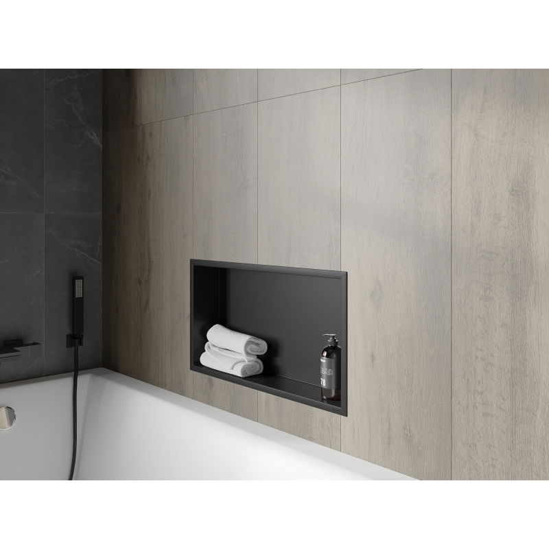 Mexen X-Wall-R vestavěná polička s límcem 60 x 30 cm, černá - 1970603010