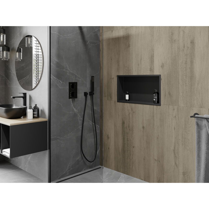 Mexen X-Wall-R vestavěná polička s límcem 60 x 30 cm, černá - 1970603010