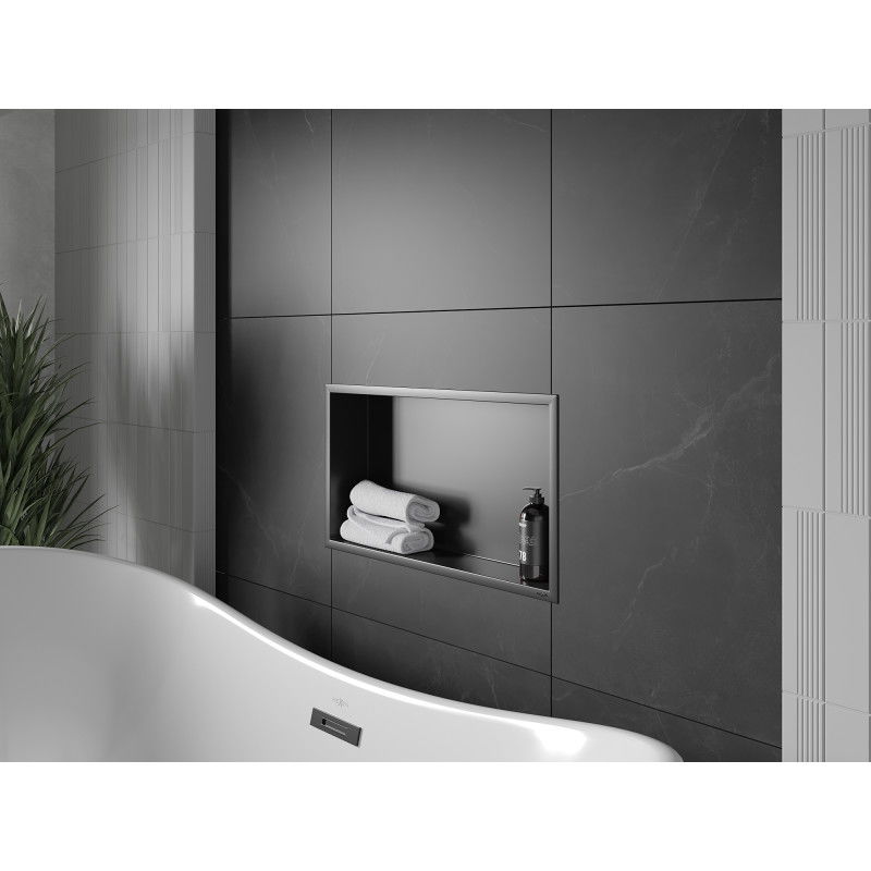 Mexen X-Wall-R vestavěná polička s límcem 60 x 30 cm, černá - 1970603010