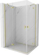 Mexen Mist-H Duo sprchový kout s výklopnými dveřmi vlevo 100 x 90 cm, čirý, kartáčované zlato - 8A5-100L-090P-55-00