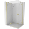 Mexen Mist-H Duo sprchový kout s otočnou levou kabinou 110 x 90 cm, průhledný, zlatý kartáčovaný - 8A5-110L-090P-55-00
