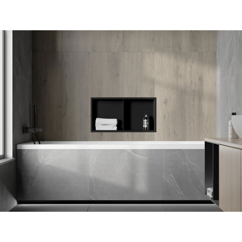 Mexen X-Wall-R výklenková polička s límcem a policí 60 x 30 cm, černá - 1970603010S