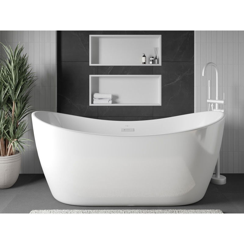 Mexen X-Wall-R nástěnná polička s límcem 75 x 30 cm, bílá - 1920753010