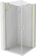 Mexen Mist-H Duo sprchový kout s otočnými dveřmi 115 x 115 cm, průhledný, zlatý kartáčovaný - 8A5-115L-115P-55-00