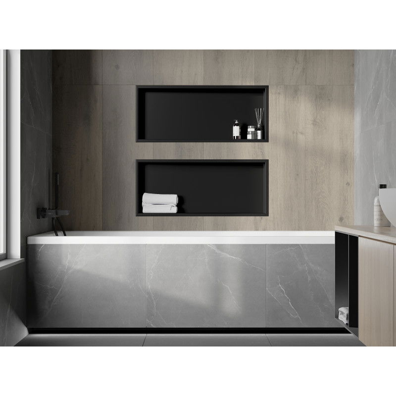 Mexen X-Wall-R nástěnná police s límcem 75 x 30 cm, černá - 1970753010