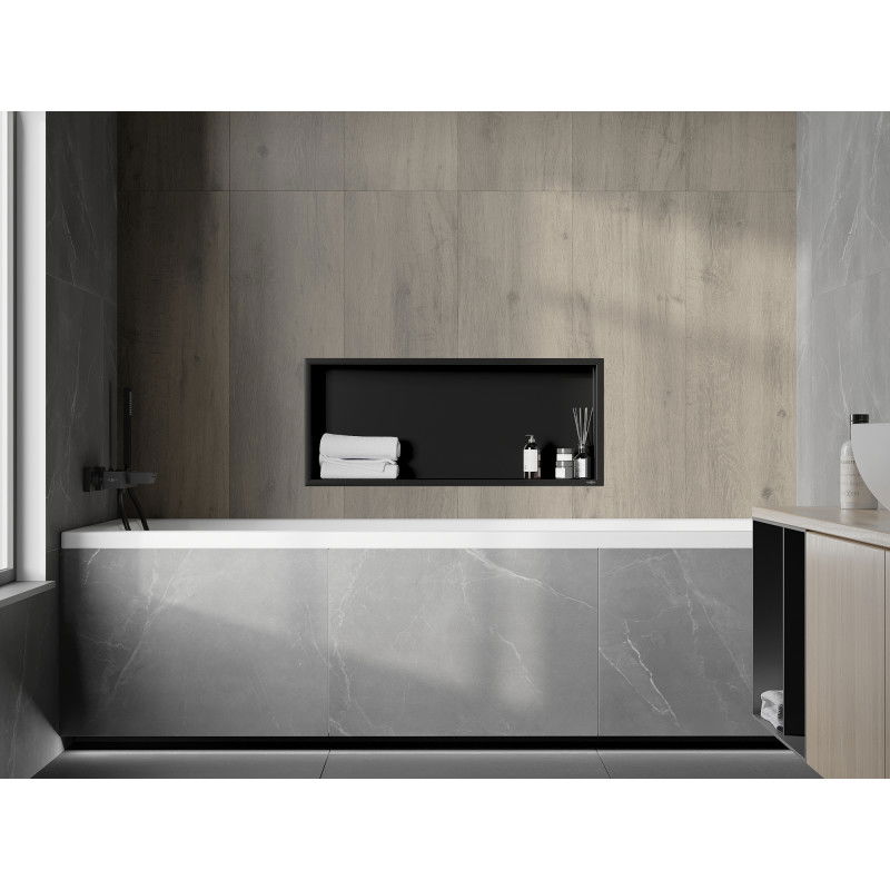 Mexen X-Wall-R nástěnná police s límcem 75 x 30 cm, černá - 1970753010